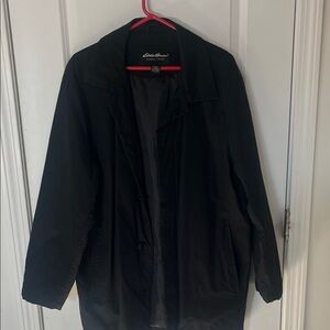 Eddie Bauer Men's Classic Black Trench Coat